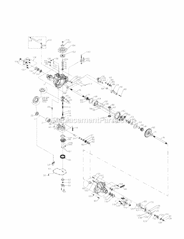 Hydrostatic Transmission Diagram and Parts List for GT1222 14AB13CH710 Cub Cadet Lawn Tractor
